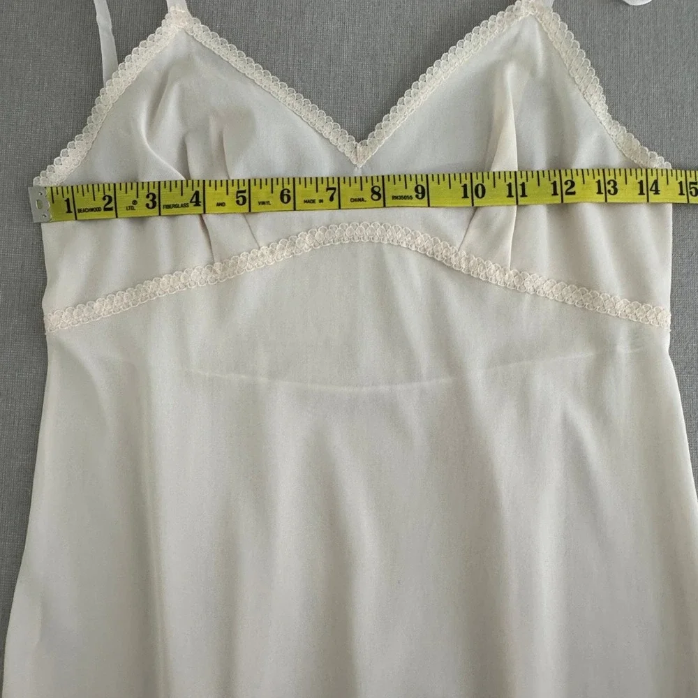 Vintage Lorraine Maxi Peach/Cream Maxi Slip Size 34 - Picture 6 of 10